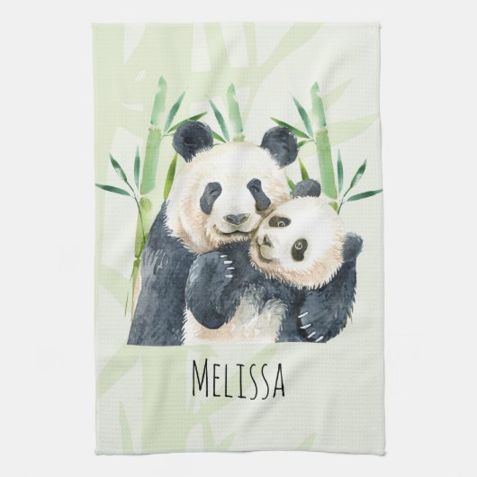 Linge De Cuisine Cute Panda Ours Cuddin Aquarelle (Vertical)
