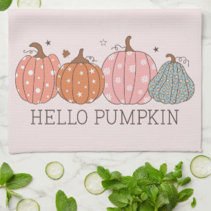 Linge De Cuisine Cute Pastel Bonjour Citrouille