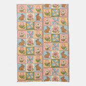 Linge De Cuisine Cute Pastel Easter Bunny Flower Patchwork  (Vertical)