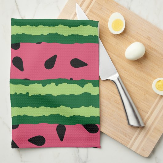 Linge De Cuisine Cute pastèque Motif rose et vert (Quart Plié)