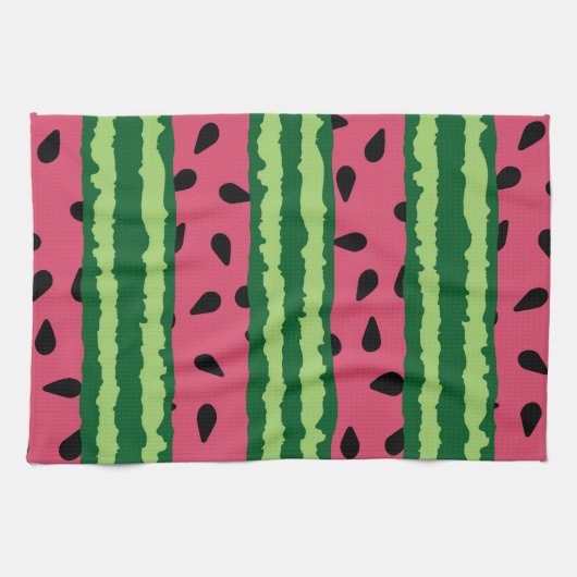 Linge De Cuisine Cute pastèque Motif rose et vert (Horizontal)
