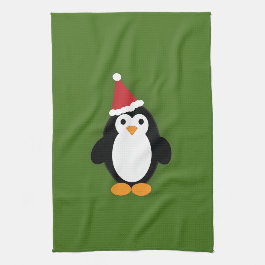 Linge De Cuisine Cute Père Noël Penguin (Vertical)