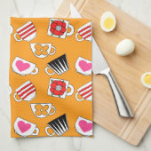 Linge De Cuisine Cute Petites Tasses Dans La Cuisine Motif (Quart Plié)