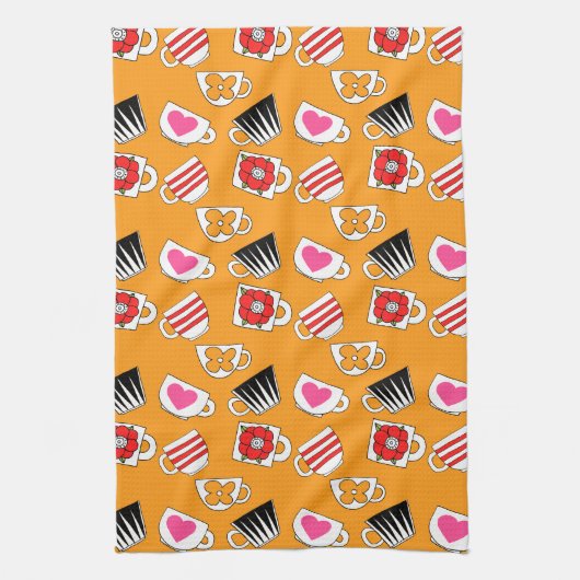 Linge De Cuisine Cute Petites Tasses Dans La Cuisine Motif (Vertical)