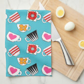 Linge De Cuisine Cute Petites Tasses Dans La Cuisine Motif (Quart Plié)