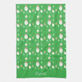 Linge De Cuisine Cute Pink Santa Holiday Pattern (Vertical)