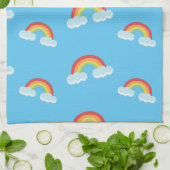 Linge De Cuisine Cute Rainbow with Clouds Pattern (Plié)