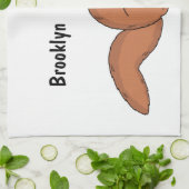 Linge De Cuisine Cute red squirrel with umbrella cartoon  (Plié)