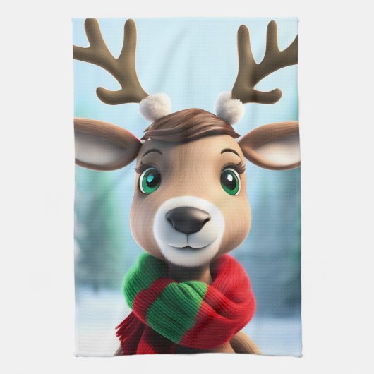 Linge De Cuisine Cute Reindeer (Vertical)