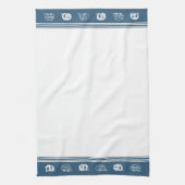 Linge De Cuisine Cute Retro Campers in Blue and White (Vertical)