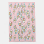 Linge De Cuisine Cute Rose & Bleu Motif Oiseau Moderne Abstrait (Vertical)