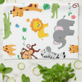 Linge De Cuisine Cute Safari Animaux Nursery Motif (Plié)