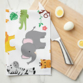 Linge De Cuisine Cute Safari Animaux Nursery Motif (Quart Plié)