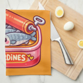 Linge De Cuisine Cute Sardines Fish Cartoon (Quart Plié)