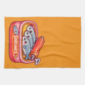 Linge De Cuisine Cute Sardines Fish Cartoon (Horizontal)