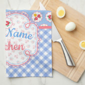 Linge De Cuisine Cute Shabby Chic Floral et Plaid Personnalisé (Quart Plié)