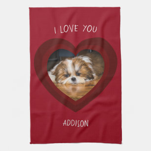 Linge De Cuisine Cute shih tzu love Saint Valentin