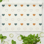 Linge De Cuisine Cute Simple Heart Pattern Orange Cream Green (Plié)