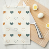 Linge De Cuisine Cute Simple Heart Pattern Orange Cream Green (Quart Plié)