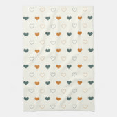 Linge De Cuisine Cute Simple Heart Pattern Orange Cream Green (Vertical)