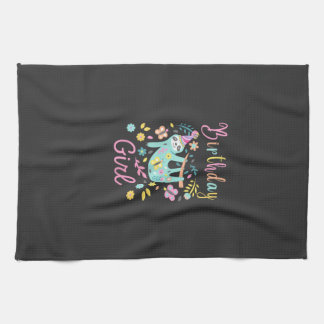 Linge De Cuisine Cute Sloth Floral Girls Birthday Party T-Shirt