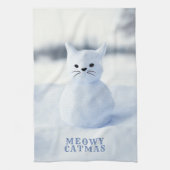 Linge De Cuisine Cute Snow Cat Meowy Catmas Christmas Kitchen Towel (Vertical)