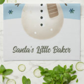 Linge De Cuisine Cute Snowman Snowflakes Santa's Little Baker Kid (Plié)
