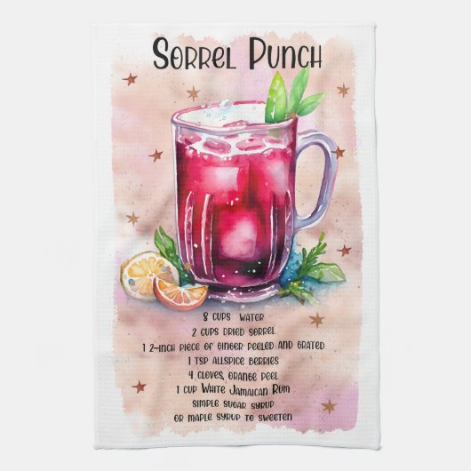 Linge De Cuisine Cute Sorrel Punch Christmas Drink Recette (Vertical)