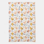 Linge De Cuisine Cute Spring Chicks et modèle floral (Vertical)