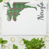 Linge De Cuisine Cute Tartan moose Newfoundland tea towel (Plié)