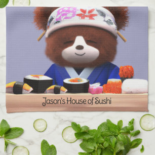 Linge De Cuisine Cute Teddy Bear Sushi Chef