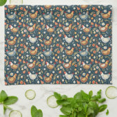 Linge De Cuisine Cute tiled chickens pattern (Plié)