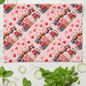 Linge De Cuisine Cute Valentine Chats en Lunettes de soleil Coeur (Plié)