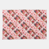 Linge De Cuisine Cute Valentine Chats en Lunettes de soleil Coeur (Horizontal)