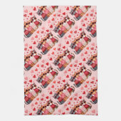 Linge De Cuisine Cute Valentine Chats en Lunettes de soleil Coeur (Vertical)