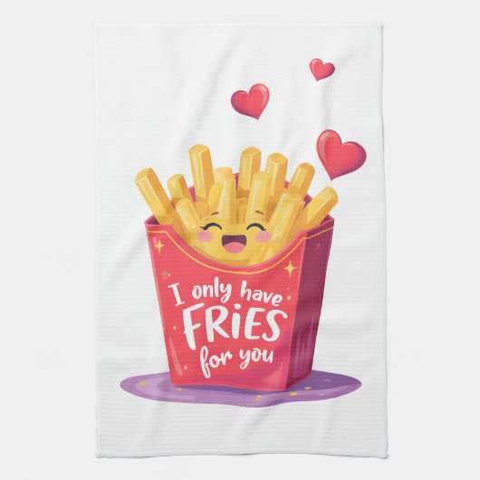 Linge De Cuisine Cute Valentine French Fries Pun (Vertical)