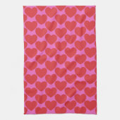 Linge De Cuisine Cute Valentine's Day Pink and Red Heart Pattern (Vertical)