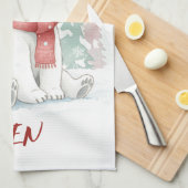 Linge De Cuisine Cute watercolor Polar Bear (Quart Plié)