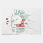 Linge De Cuisine Cute watercolor Polar Bear (Horizontal)