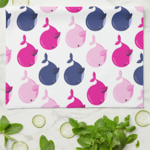 Linge De Cuisine Cute Whales, Pattern of Whales, Sea Animals