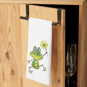 Linge De Cuisine Cute Whimsical Happy Frog