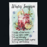 Linge De Cuisine Cute Winter Sangria Christmas Drink Recette<br><div class="desc">Cuisine Serviette mignonne hiver Sangria Noël Boire Recette Festive/Amusant/Vacances Couleur personnalisable</div>