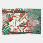 Linge De Cuisine Cute Woodland Animaux Forêt de Noël (Horizontal)