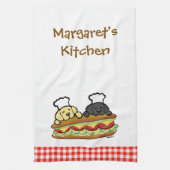 Linge De Cuisine Cute Yellow Lab Black Lab Cartographie Sandwich (Vertical)