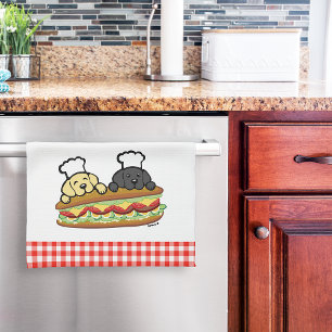 Linge De Cuisine Cute Yellow Lab Black Lab Cartographie Sandwich