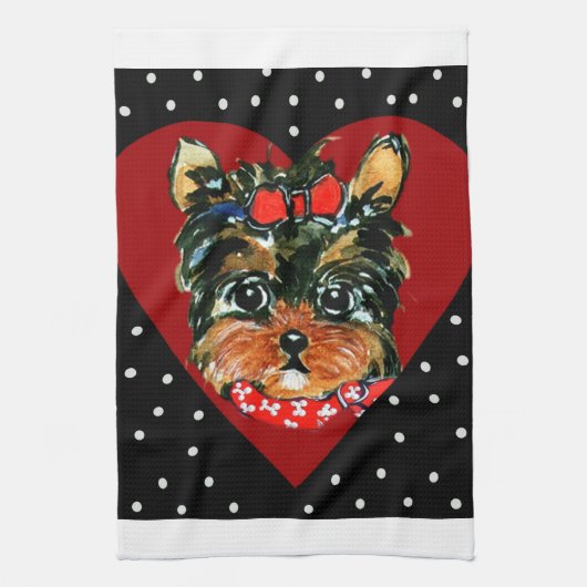 Linge De Cuisine Cute Yorkie Poo (Vertical)