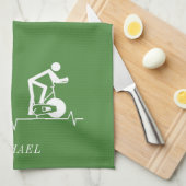 Linge De Cuisine Cycle de rotation interne Heartbeat Vert personnal (Quart Plié)