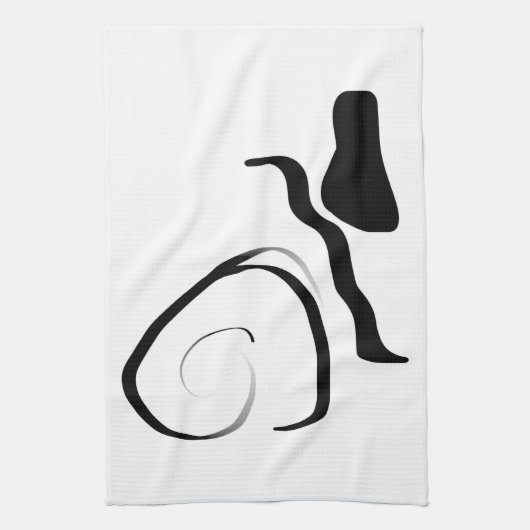 Linge De Cuisine Cycle de rotation : noir et blanc Abstrait (Vertical)