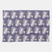 Linge De Cuisine Cygne aquarelle avec fleurs de lavande (Horizontal)