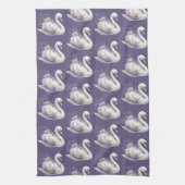 Linge De Cuisine Cygne aquarelle avec fleurs de lavande (Vertical)